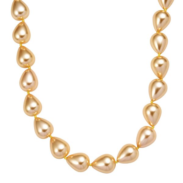 Goldene Farbe Muschelkernperle Halskette ca. 50 cm Reiner Edelstahl Standard image number 0