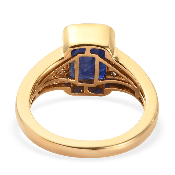 Masoala Saphir und Zirkon Ring, 925 Silber vergoldet, 3,39 ct. image number 6