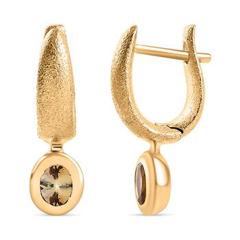 AA Nat&uuml;rliche goldene Tansanit Ohrringe, 925 Silber Gelbgold Vermeil, ca. 0.70 ct