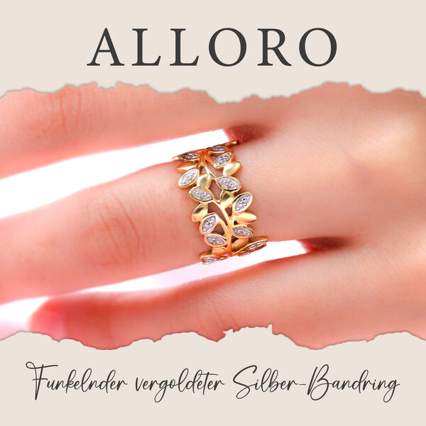 ALLORO funkelnder vergoldeter Silber-Bandring image number 7