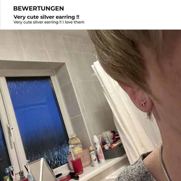 Molto Kiss Stacking Ohrstecker in rhodiniertem Silber image number 14