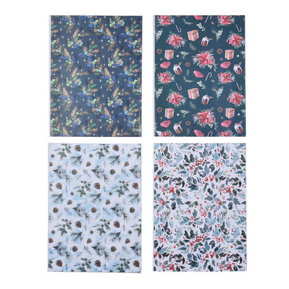 40er-Set Geschenkpapiere, Weihnachtsmotiv, Gr&ouml;&szlig;e 51x74 cm, Gr&uuml;n/Wei&szlig;