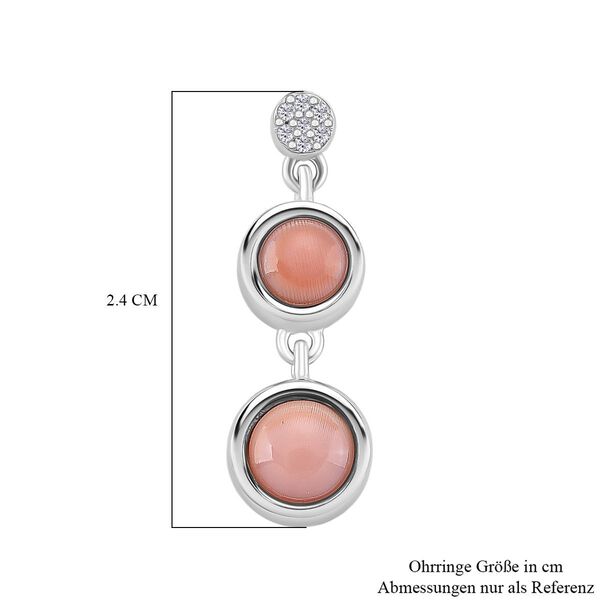 D'Joy Natürliche Rosa Königsmuschel Perle Ohrringe, 925 Silber rhodiniert image number 6