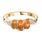 Salamanca Feueropal Ring 925 Silber 750 Gelbgold Vermeil (Größe 17.00) ca. 0,70 ct