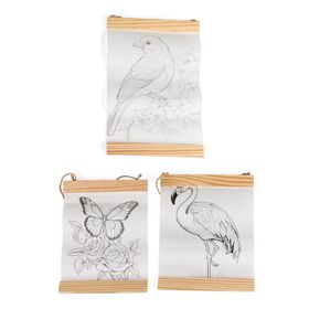 4er-Set Malset mit Acrylmarkern und Aufbewahrungsbox, Vogel-, Schmetterlings- und Flamingo-Skizzen