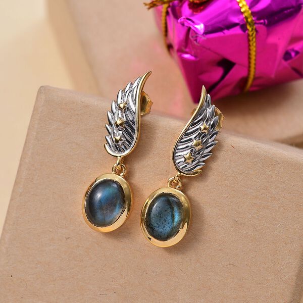 GP Celestial Dream Kollektion- AAA Labradorit und Kanchanaburi blaue Saphir-Ohrringe - 4,61 ct. image number 2