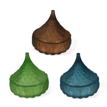 3er Set - Duftkerze Rundglas English Oak Kokosnuss Vanille Franz&ouml;sischer Kaffee, 7.8 x 8.5 cm