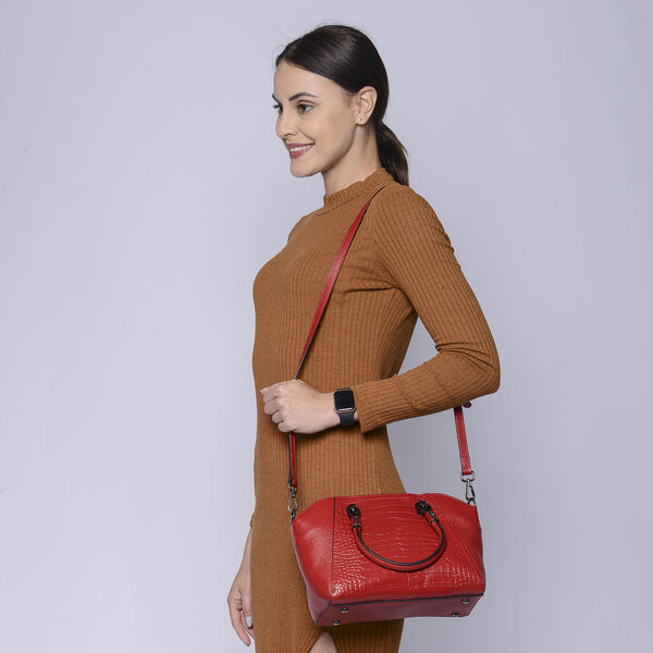 Crossbody-Tasche aus 100% Leder, Rot image number 3