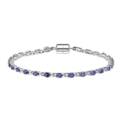 D Joy Tansanit Armband ca. 20 cm 925 Silber rhodiniert ca. 4.62 ct