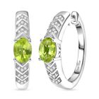 Peridot, Weißer Zirkon Ohrringe Nickelfreies Messing ca. 1,76 ct.