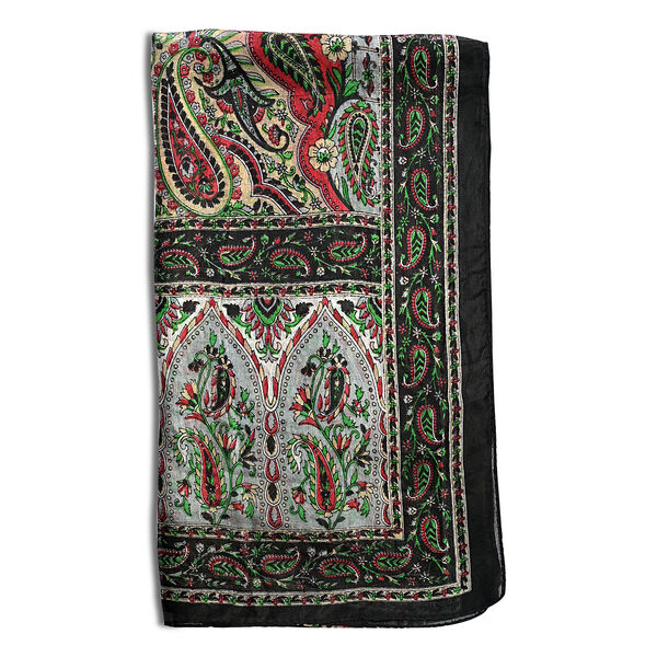 LA MAREY Seidenschal, 50x170cm, 100% Seide, Dunkelgr&uuml;n image number 4