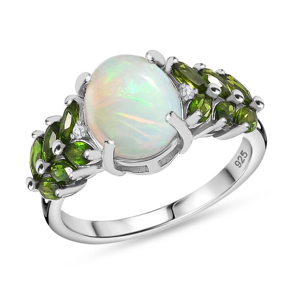 AA nat&uuml;rlicher, &auml;thiopischer Welo Opal, Zirkon und Chromdiopsid-Ring - 2,74 ct. image number 5