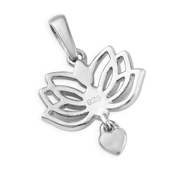 Lotusblume Yoga Herz Anh&auml;nger 925 Silber platiniert image number 5