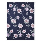 2er-Set, 3D Digitaldruck Bettbezug und Kissenbezug, Größe 135x200 cm und 80x80 cm, Blumenmuster, Dunkelblau