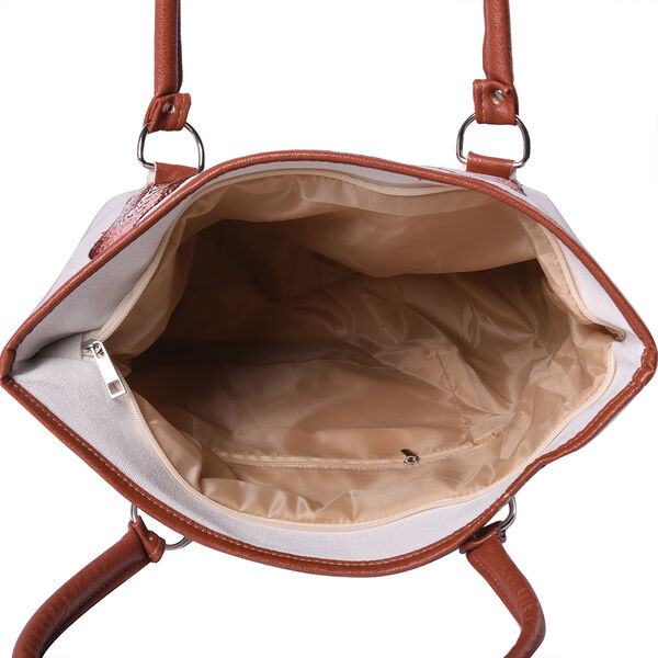 Jute Handtasche f&uuml;r Frauen, Hundemuster image number 4