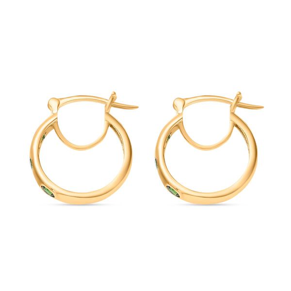 Nat&uuml;rlicher Chromdiopsid Ohrringe 925 Silber vergoldet ca. 0.77 ct image number 5