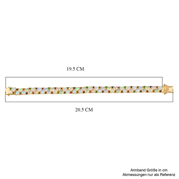 D'Joy Nat&uuml;rlicher, &auml;thiopischer Welo Opal, Masoala Saphir (Fissure gef&uuml;llt) Armband ca. 19 cm 925 Silber 750 Gelbgold Vermeil ca. 13,26 ct. image number 5
