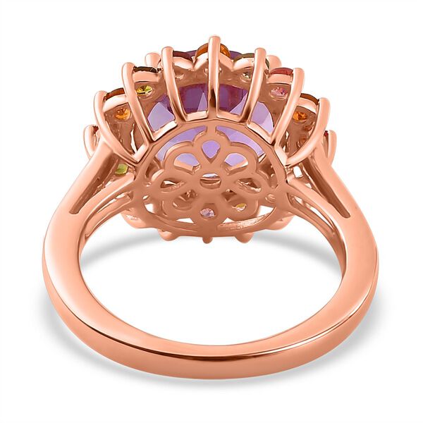 AA Rose De France Amethyst, Mehrfarbig-Turmalin Ring 925 Silber Roségold Vermeil (Größe 16.00) ca. 4,35 ct image number 6