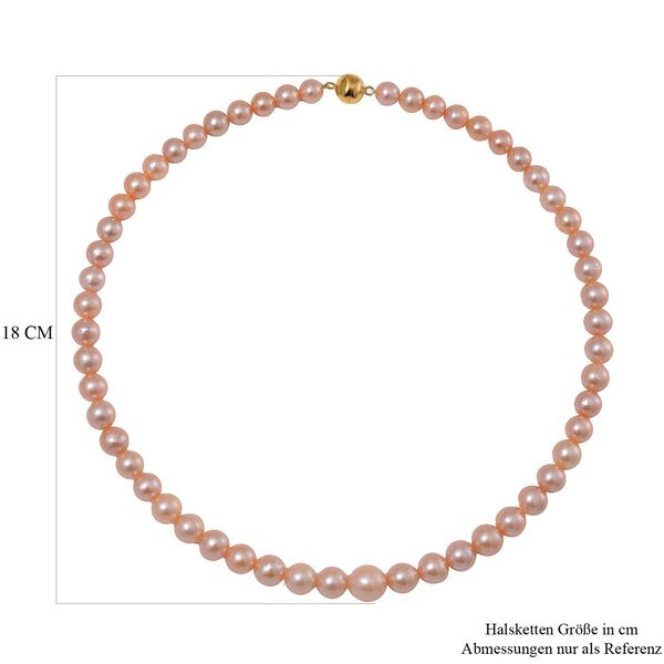 Edison Perle 50cm Halskette, 925 Silber vergoldet image number 4