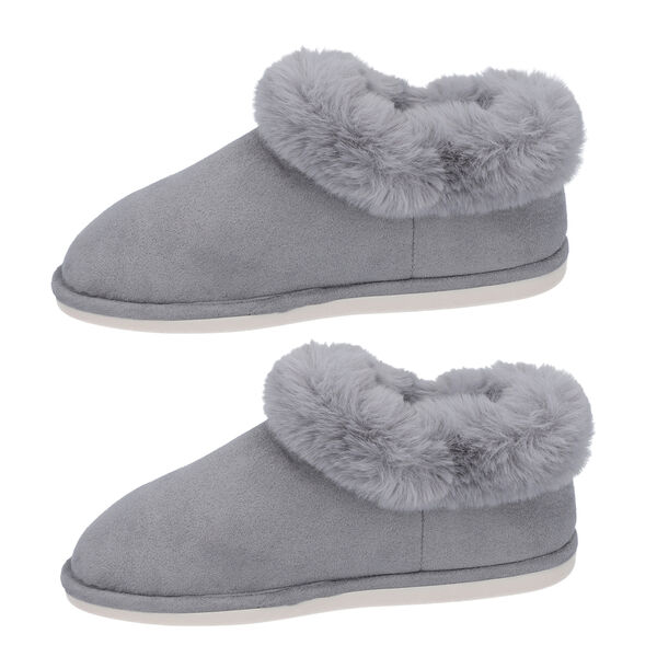 Gem&uuml;tliche Hausschuhe aus Kunstfell, Gr&ouml;&szlig;e 36-38, Grau image number 6
