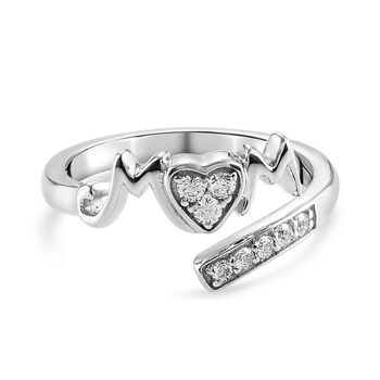 LUSTRO STELLA Hergestellt mit SWAROVSKI ZIRKONIA MOM Ring 925 Silber Platin-&Uuml;berzug