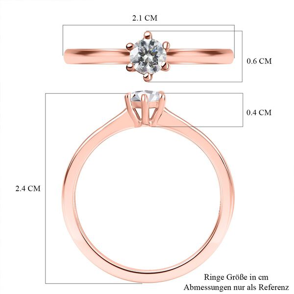 Moissanit Ring 925 Silber Roségold Vermeil (Größe 16.00) ca. 0,24 ct image number 7