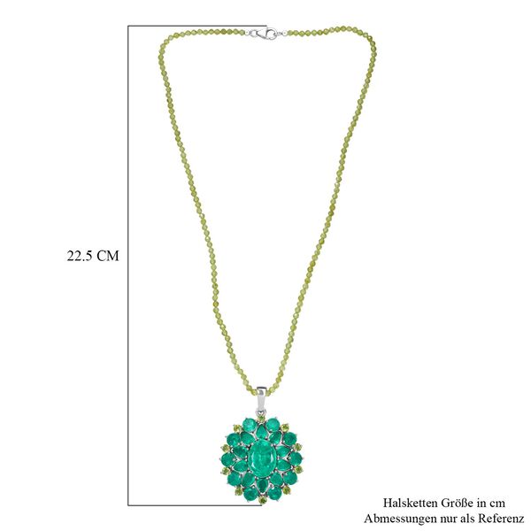 D'Joy Smaragd-Quarz Triplette Anh&auml;nger mit kettte ca. 50 cm 925 Silber rhodiniert ca. 68,39 ct. image number 6