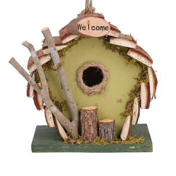 Handgefertigtes Vogelhaus aus Naturholz und MDF