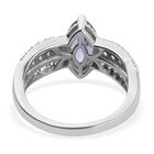 Tansanit und Zirkon Ring 925 Silber Platin-Überzug image number 4