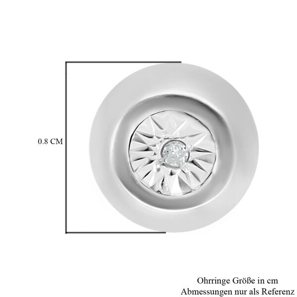 Diamant Solit&auml;r-Ohrstecker in Silber image number 5