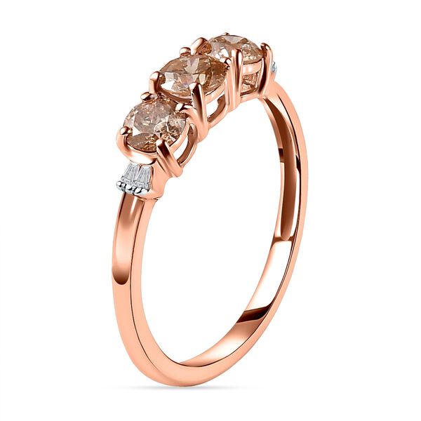 SGL zertifizierter nat&uuml;rlicher Champagner- und wei&szlig;er Diamant-Ring - 1 ct. image number 5