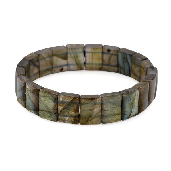 Labradorit Armband, flexibel (ca. 18-19 cm), ca. 180.00 ct