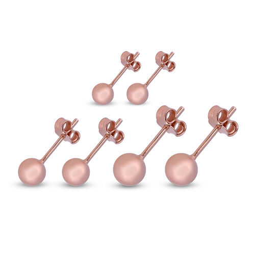 Lucy Q 3er Set - Kugel-Ohrstecker, 925 Silber rosévergoldet, 1,90g image number 1