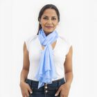 100% natürlicher Satin Seiden Schal, 48x160 cm, Baby Blau