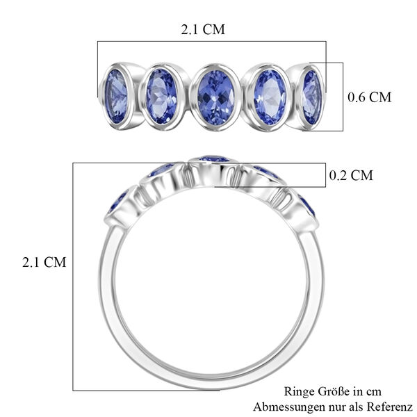 D'Joy Tansanit Ring 925 Silber Platiniert (Gr&ouml;&szlig;e 19.00) ca. 1,19 ct image number 7