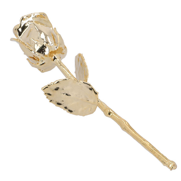 Rose mit Holzst&auml;nder, vergoldet image number 2