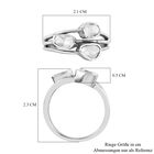Handgearbeiteter Polki Diamant 3 Stein Ring 925 Silber Platin-Überzug image number 4