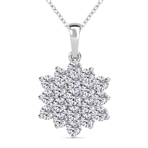 Moissanit Anhänger mit Kette, 925 Silber platiniert ca. 1.76 ct image number 0