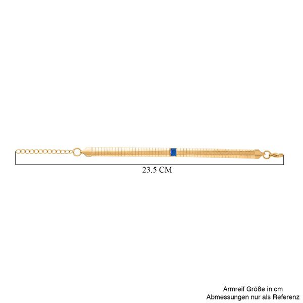 Blauer Zirkonia Armband, ca. 19 cm Reiner Edelstahl, vergoldet image number 4