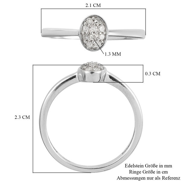 Diamant Cluster Ring 925 Silber Platin-&Uuml;berzug image number 7