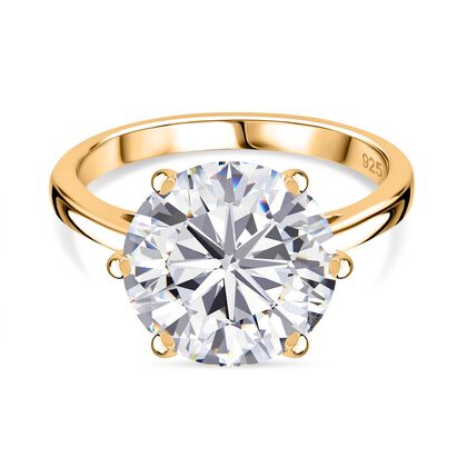 Moissanit Ring 925 Silber 750 Gelbgold Vermeil (Gr&ouml;&szlig;e 21.00) ca. 5,21 ct