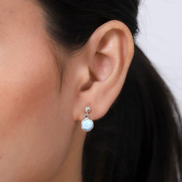 Larimar Ohrh&auml;nger 925 Silber Platin-&Uuml;berzug ca. 1,80 ct&nbsp; image number 3