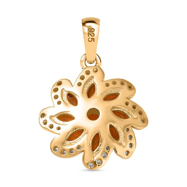 Feuer opal Anhänger 925 Silber vergoldet ca. 0.76 ct image number 5