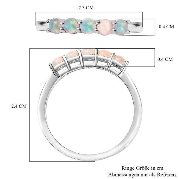 D'Joy AA Natürlicher, äthiopischer Welo Opal Ring 925 Silber platiniert (Größe 19.00) ca. 0.38 ct image number 6