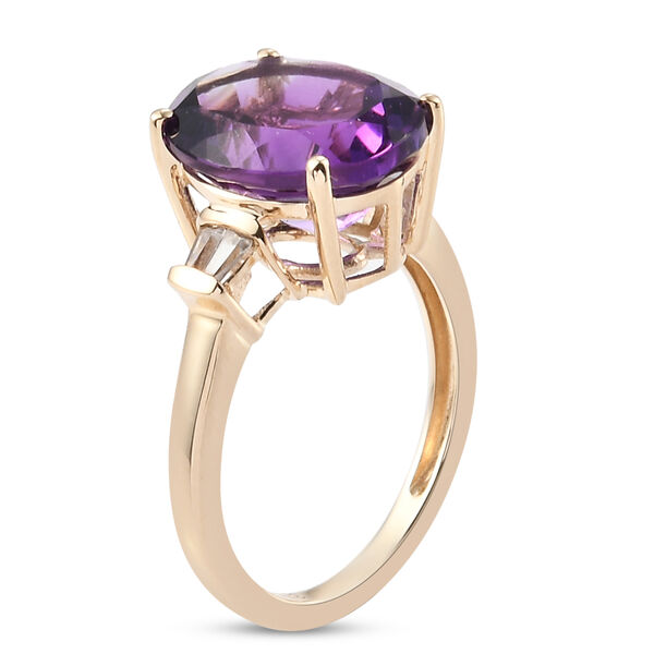 AA Lusaka Amethyst und Zirkon-Ring, 375 Gelbgold  ca. 4,66 ct image number 5