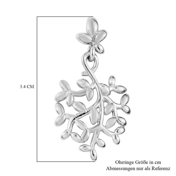 Blatt Ohrhänger 925 Silber platiniert  image number 5