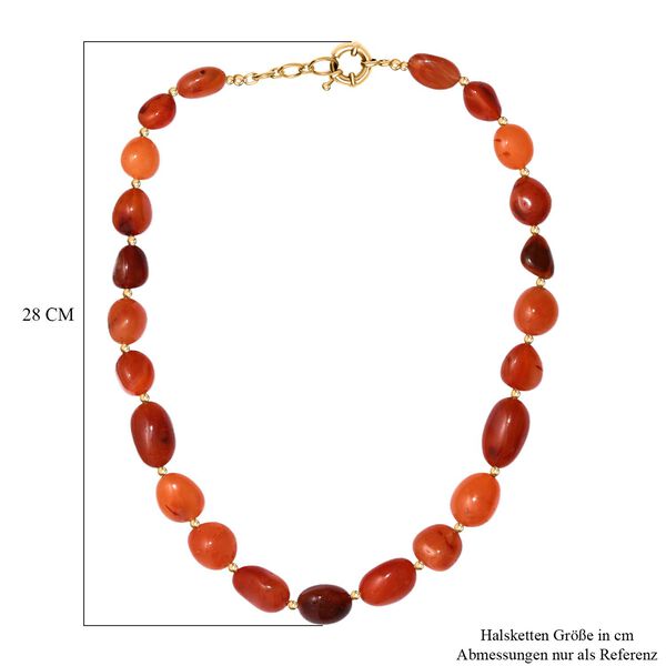 Karneol Halskette ca. 45 cm, Nickelfreies Gelb Messing, ca. 320.00 ct image number 5