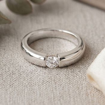 LUXURIANT VS-EF Labor Diamant Ring, 925 Silber rhodiniert - 0,15 ct.