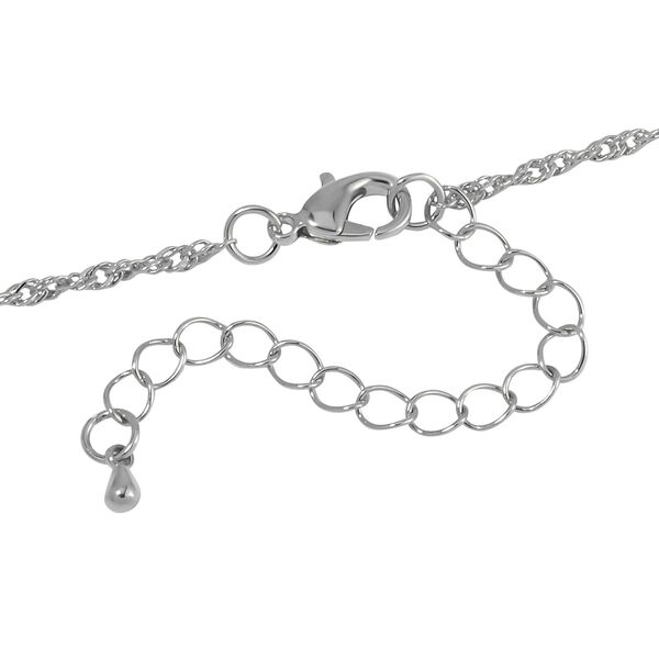 Weißer Kristall Halskette ca. 70 cm Reines Messing image number 4