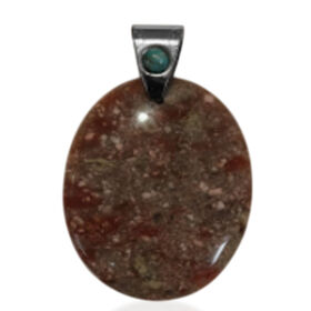 Fancy Jaspis, Larimar Anhänger Reiner Edelstahl ca. 100.00 ct
